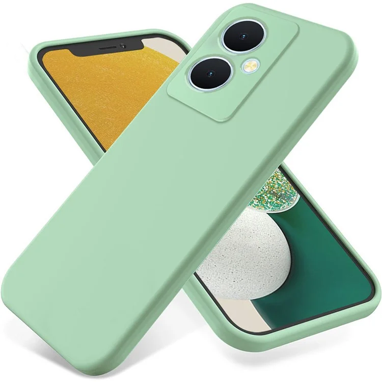 Für vivo Y78+ 5G Soft Lining Anti-drop Cover Liquid Silicone Flexible Phone Case - Grün