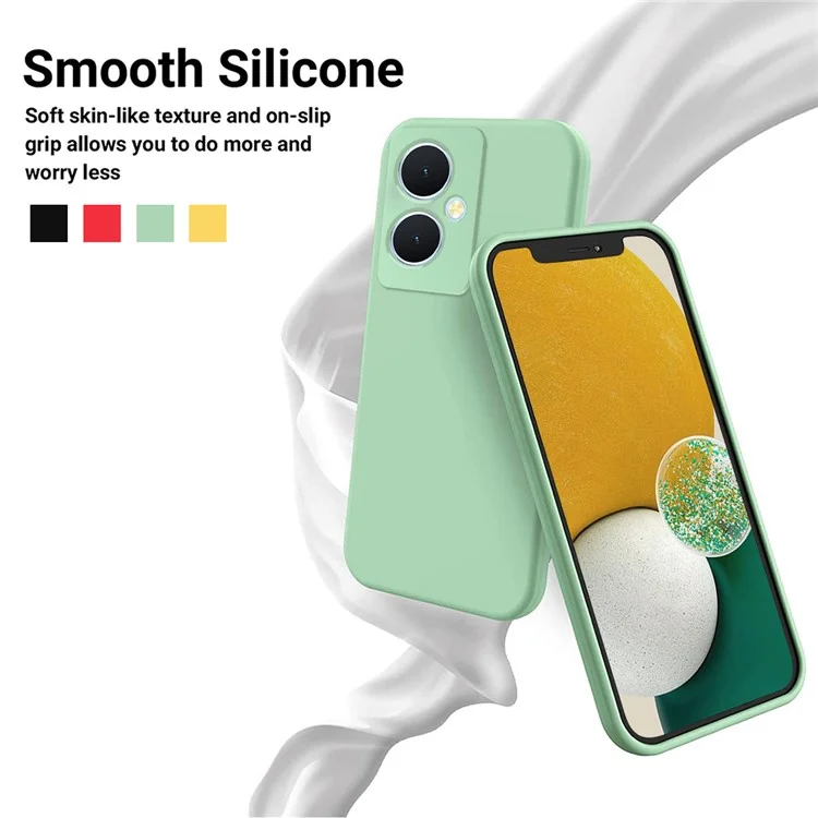 Für vivo Y78+ 5G Soft Lining Anti-drop Cover Liquid Silicone Flexible Phone Case - Grün