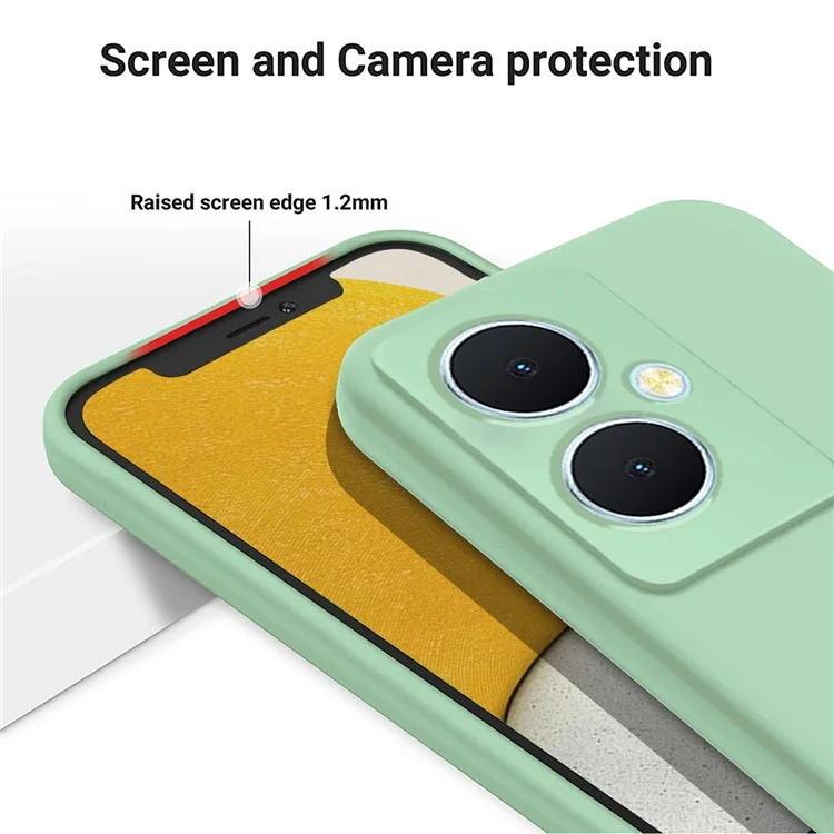 Für vivo Y78+ 5G Soft Lining Anti-drop Cover Liquid Silicone Flexible Phone Case - Grün