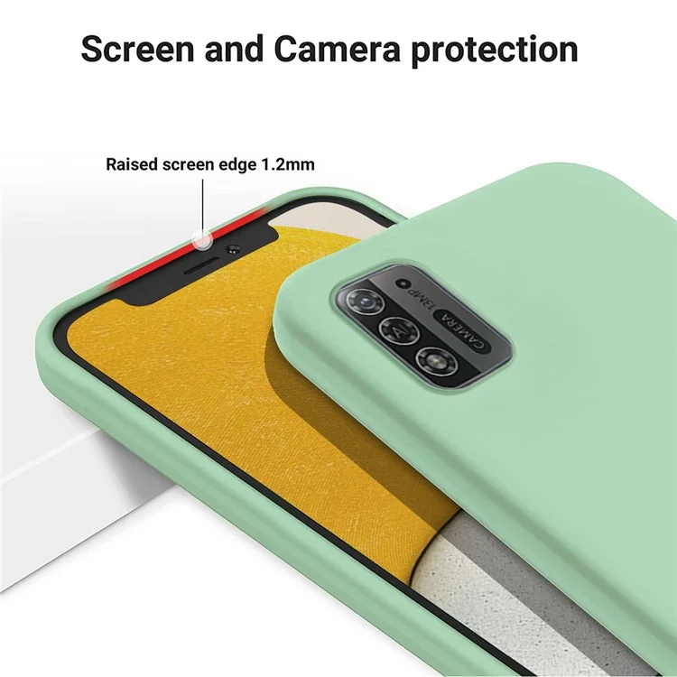 Para ZTE Blade A52 Lite 4G Capa Flexível de Silicone Líquido Revestimento Macio Anti-queda Capa de Telefone - Verde