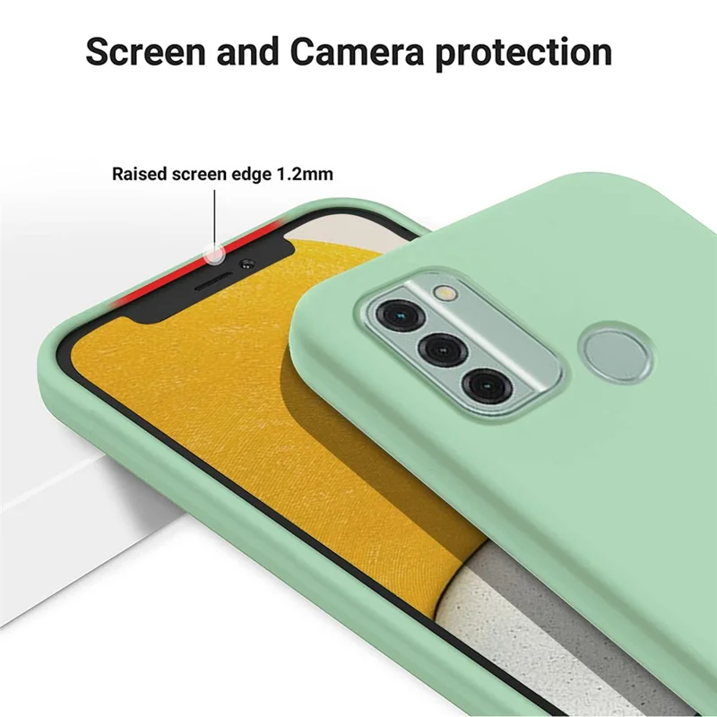 For Nokia C31 4G Liquid Silicone Smooth Back Cover Soft Lining Anti-scratch Phone Case - Green
