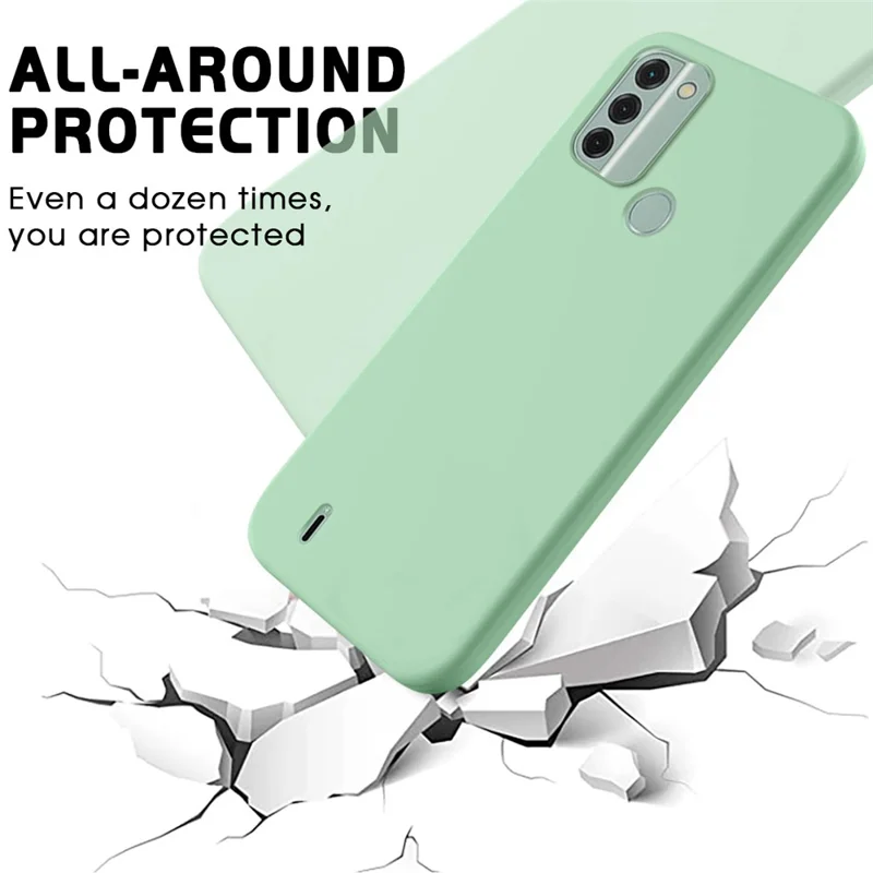 For Nokia C31 4G Liquid Silicone Smooth Back Cover Soft Lining Anti-scratch Phone Case - Green