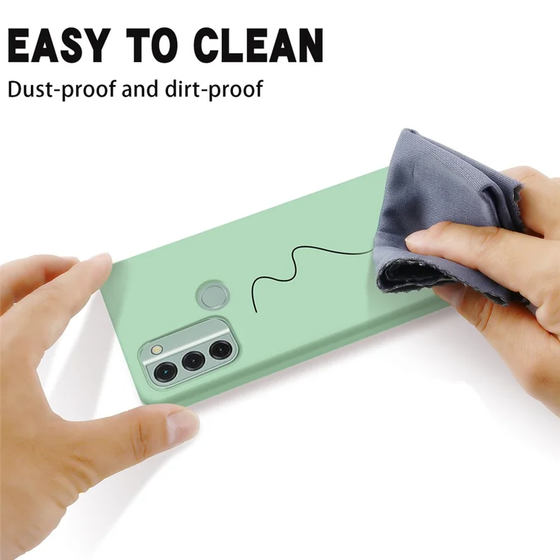 For Nokia C31 4G Liquid Silicone Smooth Back Cover Soft Lining Anti-scratch Phone Case - Green