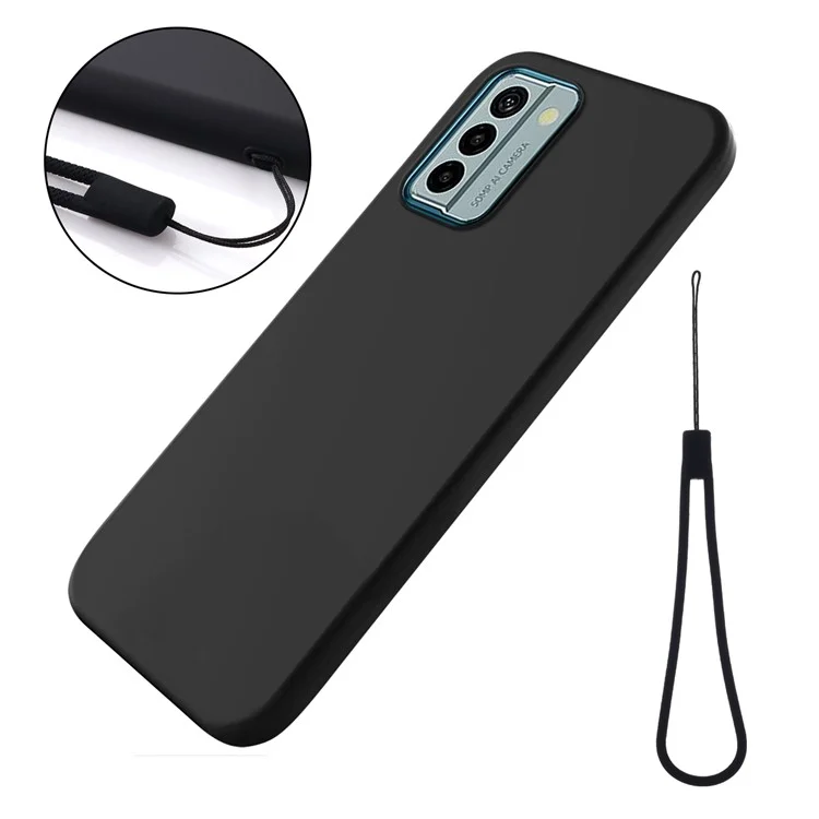 Pour Nokia G22 Soft Lining Anti-drop Cover Liquid Silicone Phone Protection Case - Noir