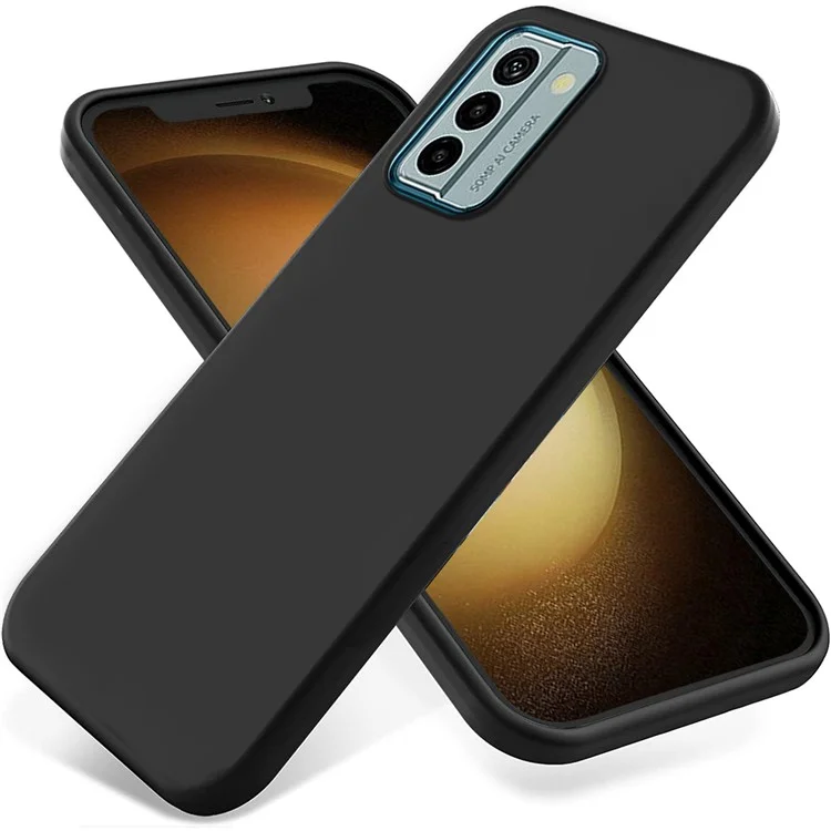 Pour Nokia G22 Soft Lining Anti-drop Cover Liquid Silicone Phone Protection Case - Noir