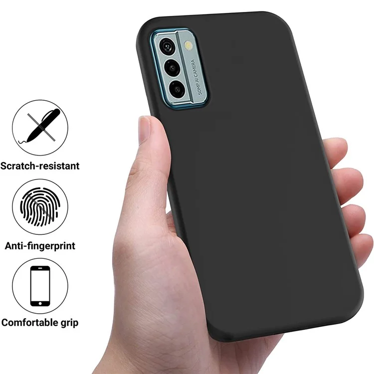 Pour Nokia G22 Soft Lining Anti-drop Cover Liquid Silicone Phone Protection Case - Noir