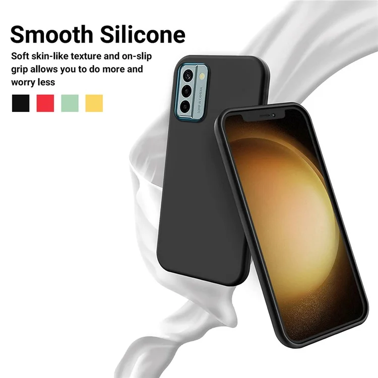 Pour Nokia G22 Soft Lining Anti-drop Cover Liquid Silicone Phone Protection Case - Noir