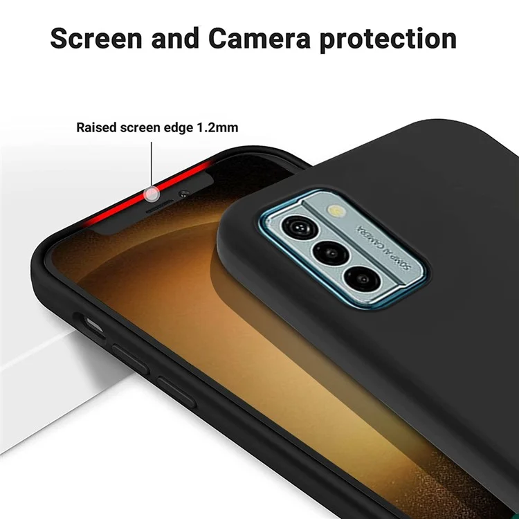 Pour Nokia G22 Soft Lining Anti-drop Cover Liquid Silicone Phone Protection Case - Noir