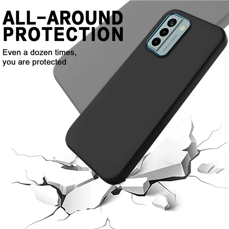 Pour Nokia G22 Soft Lining Anti-drop Cover Liquid Silicone Phone Protection Case - Noir
