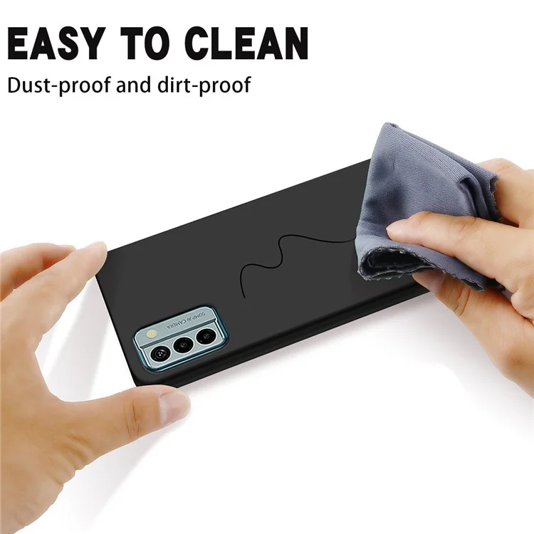 Pour Nokia G22 Soft Lining Anti-drop Cover Liquid Silicone Phone Protection Case - Noir