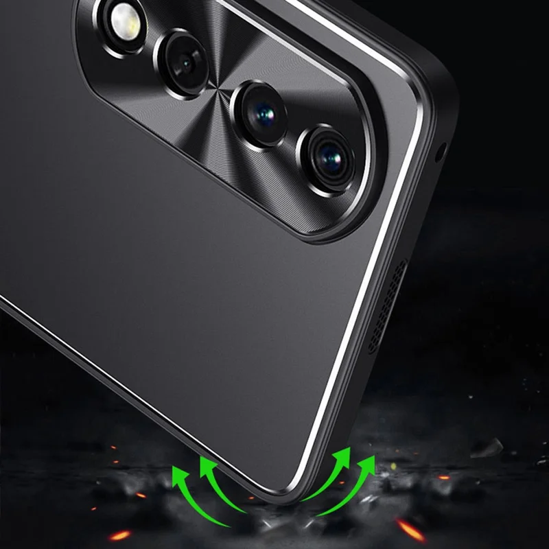 For Honor 90 TPU + Aluminium Alloy Phone Case Anti-drop Kickstand Cell Phone Back Cover - Silver