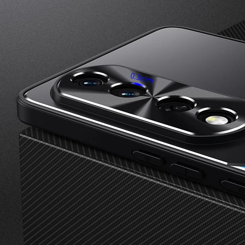 Чехол для телефона Anti-Fingerprint для Honor 90 с защитой от царапин, из алюминиевого сплава + TPU - Синий