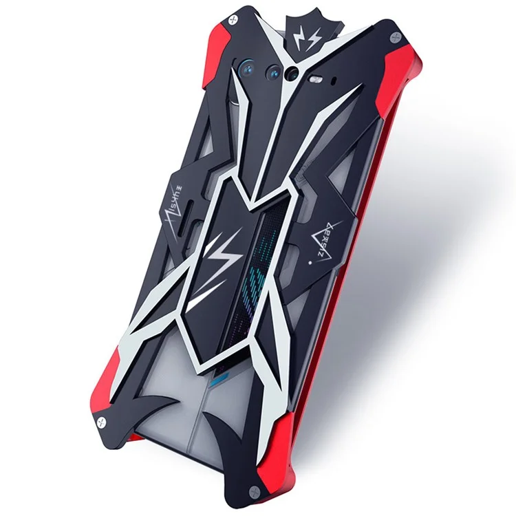 Für Asus ROG Phone 6 5G Aluminiumlegierung Telefonhülle Dual-color-schockschutzschutzabdeckung - Schwarz / Rot