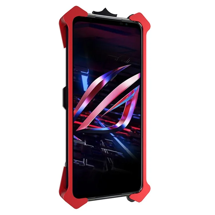 Für Asus ROG Phone 6 5G Aluminiumlegierung Telefonhülle Dual-color-schockschutzschutzabdeckung - Schwarz / Rot