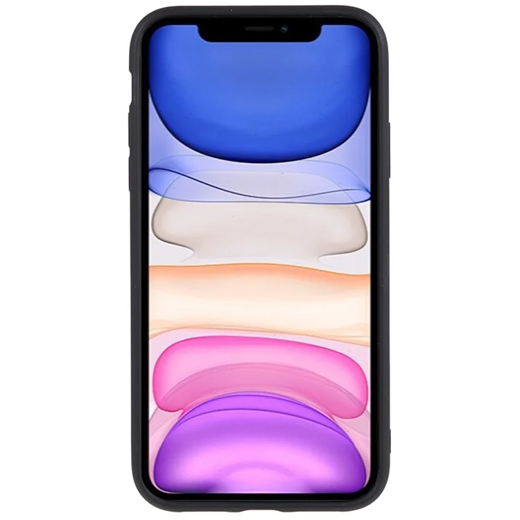 For iPhone 11 Soft TPU Cover Pattern Printing Design Protective Phone Case - Black / Red Flame