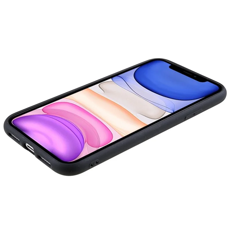 For iPhone 11 Soft TPU Cover Pattern Printing Design Protective Phone Case - Black / Red Flame