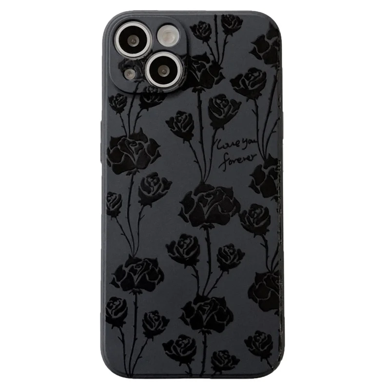 Back Shell for iPhone 14 Phone Case Pattern Printing Soft TPU Protective Cellphone Cover - Rose