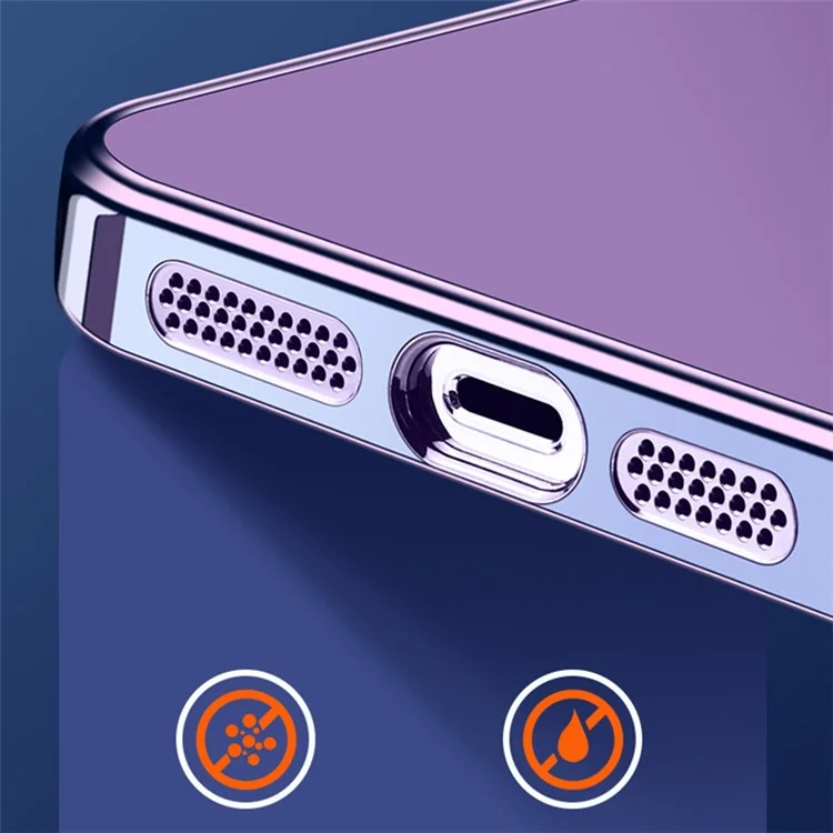 VOERO For iPhone 14 Pro Max Glass Camera Protection Film Kickstand Design Phone Case Electroplating TPU Phone Cover - Dark Purple