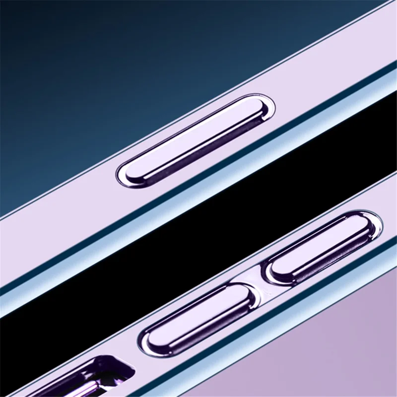 VOERO For iPhone 14 Pro Electroplating Phone Case Glass Camera Film Kickstand Soft TPU Cover - Dark Purple