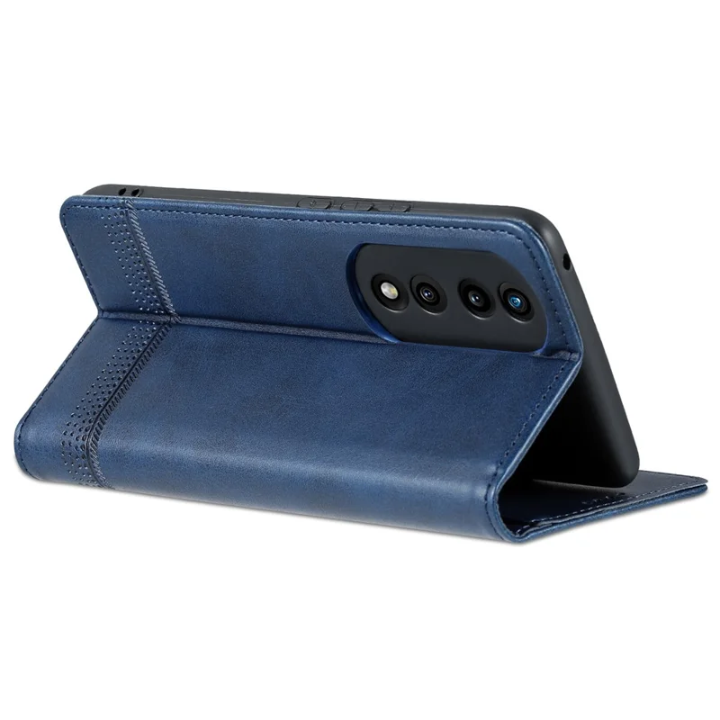 AZNS Etui na telefon Honor 90, etui skórzane PU z funkcją portfela i podstawką, ochronna obudowa antyrysik na smartfon - niebieski
