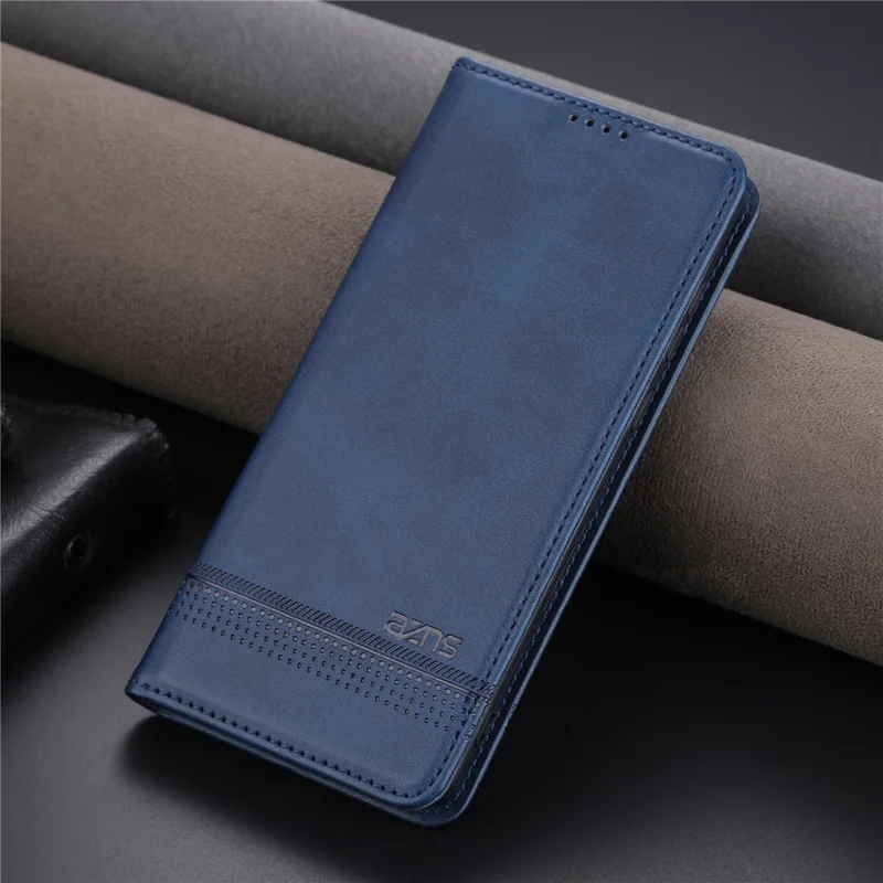 AZNS Etui na telefon Honor 90, etui skórzane PU z funkcją portfela i podstawką, ochronna obudowa antyrysik na smartfon - niebieski