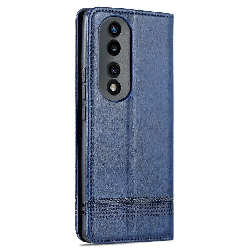 AZNS Etui na telefon Honor 90, etui skórzane PU z funkcją portfela i podstawką, ochronna obudowa antyrysik na smartfon - niebieski
