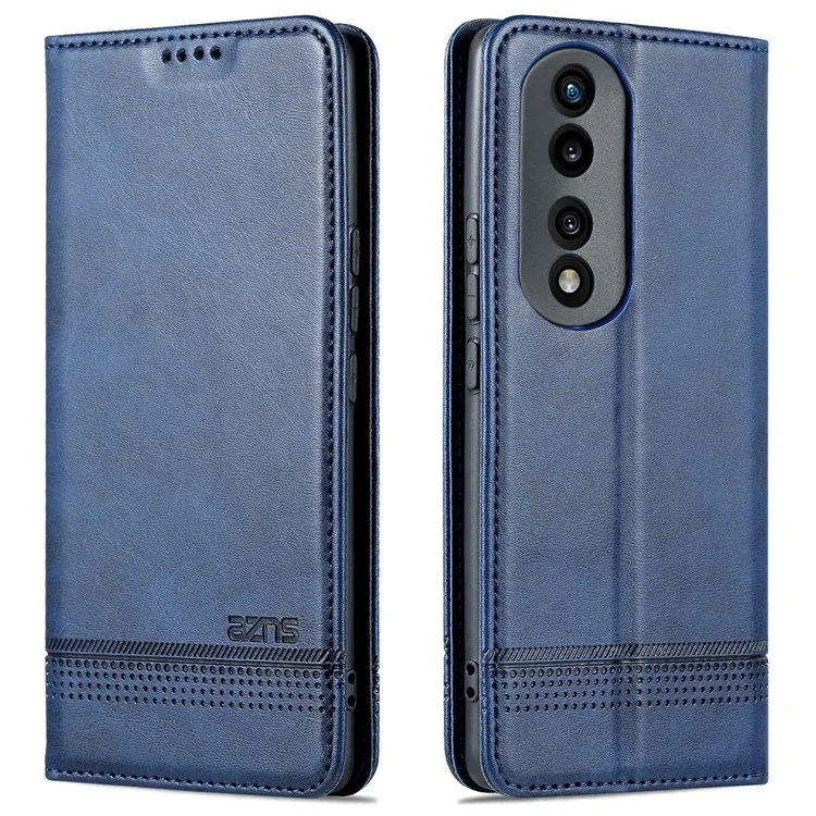 AZNS For Honor 90 Pro Anti-scratch Phone Case Wallet Stand PU Leder Smartphone Cover - Blau