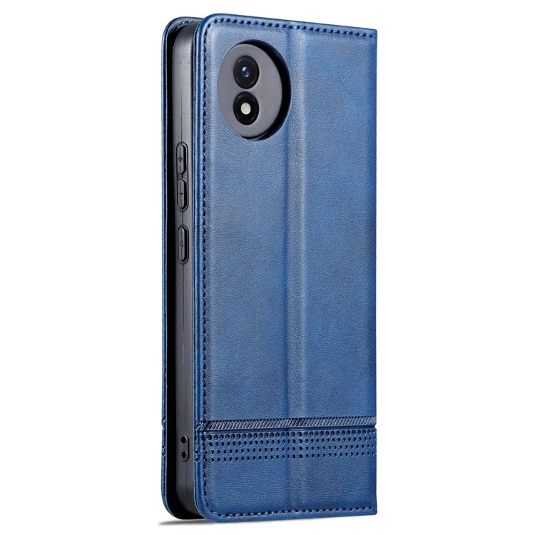 AZNS For vivo Y02A 4G / Y02 4G / Y11 (2023) PU Leather Phone Case Wallet Stand Anti-scratch Cover - Blue