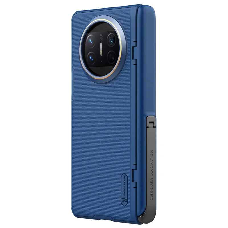 NILLKIN Super Frosted Shield Fold for Huawei Mate X3 5G PC + TPU Phone Case Anti-Slip Matte Kickstand Cover - Blue