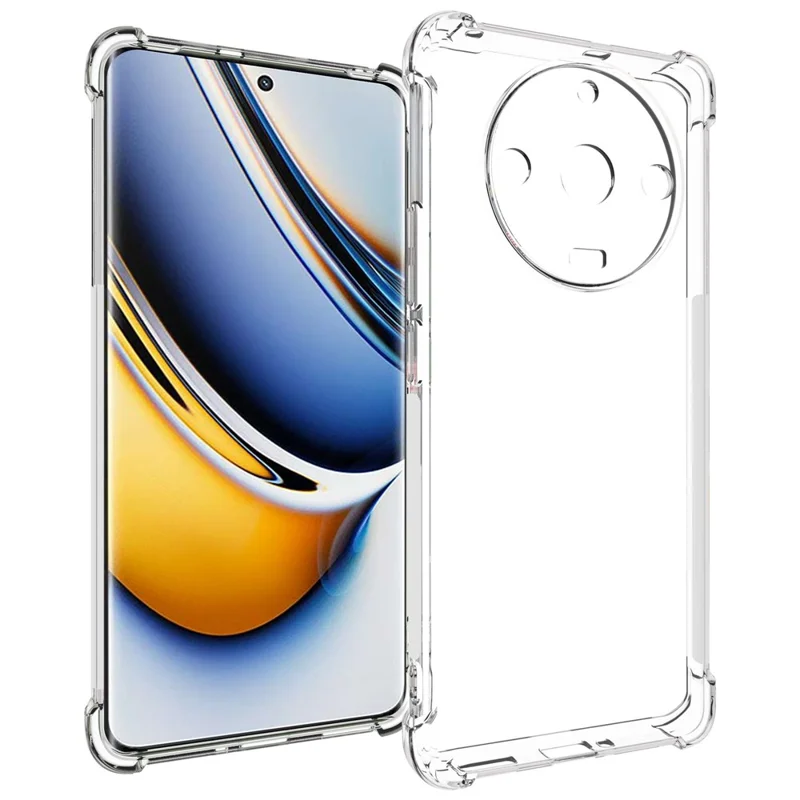 Pour Realme 11 Pro+ 5G Transparent Drop Resistant Cell Phone Cover Anti-Slip Phone TPU Case