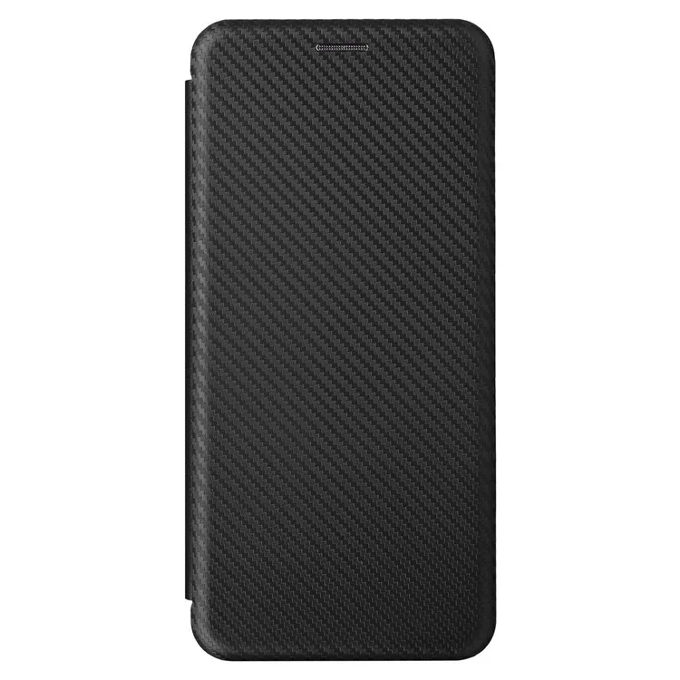 Carbon Fiber Texture Shell for Xiaomi Redmi K60E 5G Phone Case Stand Card Slot PU Leather Cover - Black