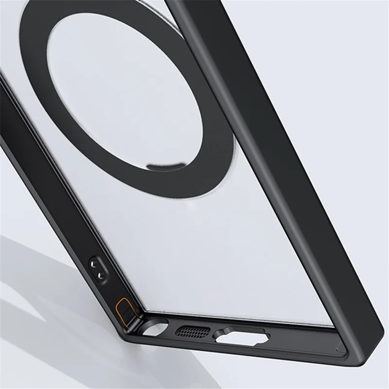 For Samsung Galaxy S23 Ultra TPU+Acrylic Matte Phone Case Rotatable Kickstand Cover Magnetic Case - Silver