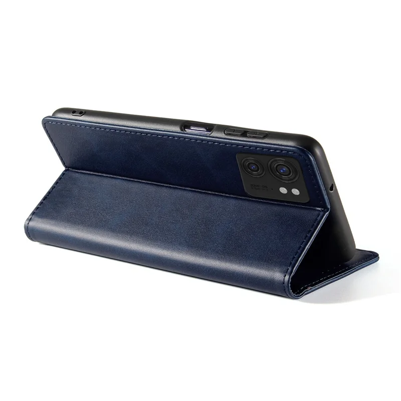 For Motorola Edge 40 5G PU Leather Stand Case Calf Texture Anti-drop Wallet Phone Cover - Blue