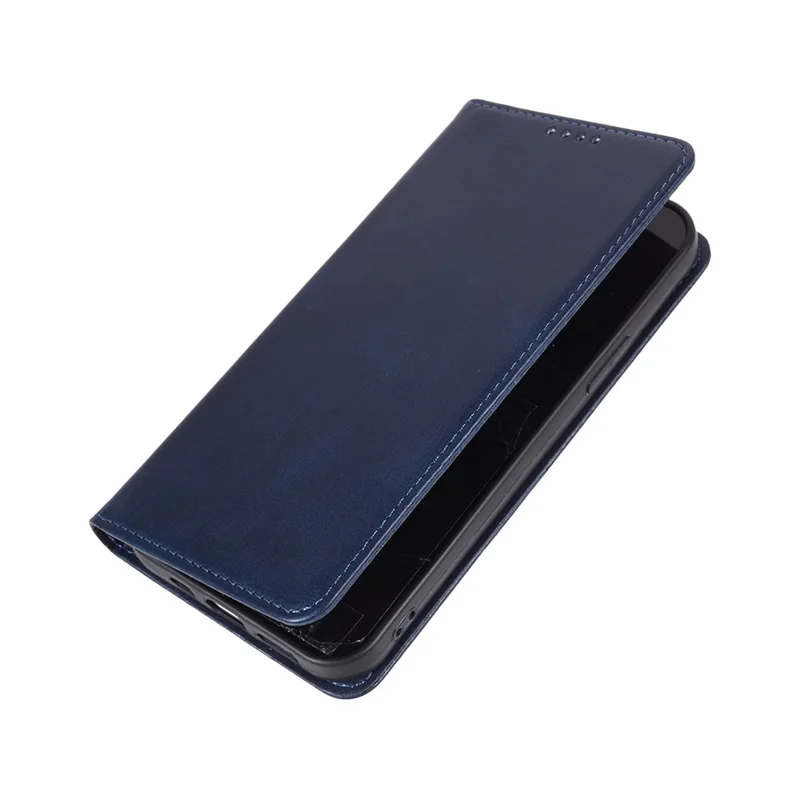 For Motorola Edge 40 5G PU Leather Stand Case Calf Texture Anti-drop Wallet Phone Cover - Blue