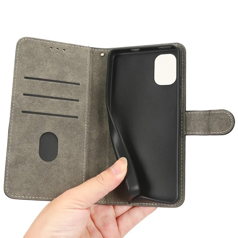 For Nokia C02 Anti-Scratch PU Leather Cover Stand Phone Case RFID Blocking Wallet with Strap - Brown