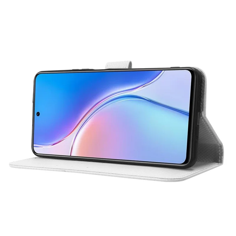 Para Huawei Maimang 20 / nova 11i / Enjoy 60 Pro Capa de carteira de couro PU com textura de diamante - Branco