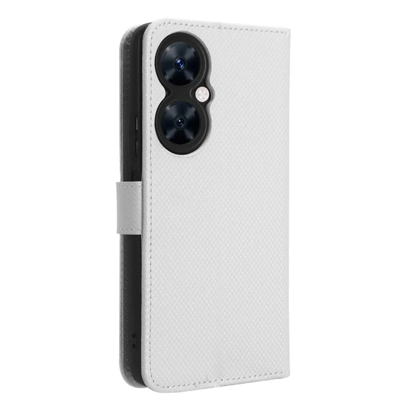 Para Huawei Maimang 20 / nova 11i / Enjoy 60 Pro Capa de carteira de couro PU com textura de diamante - Branco