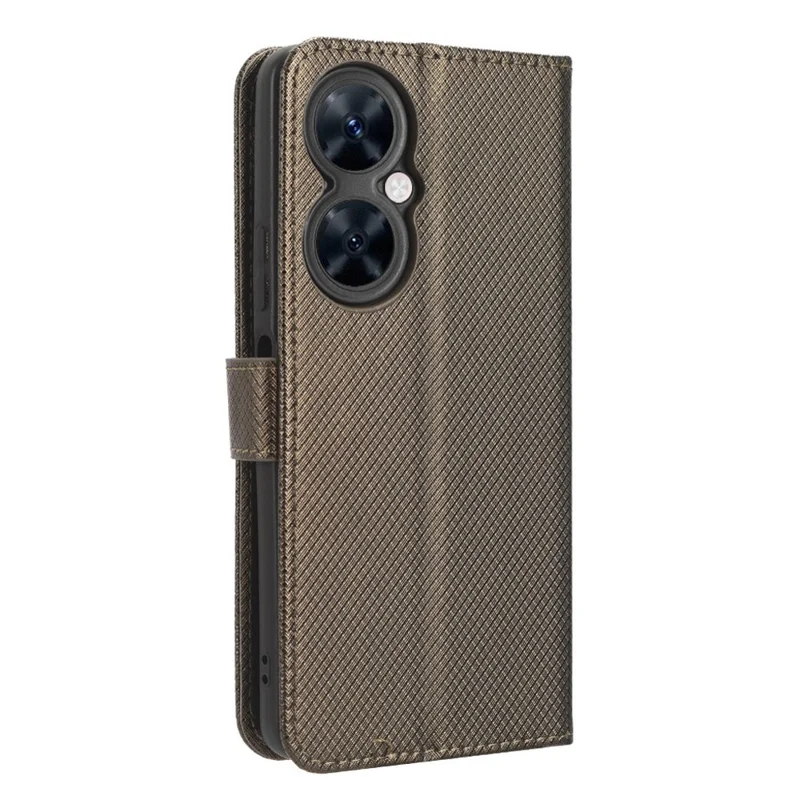 For Huawei Maimang 20 / nova 11i / Enjoy 60 Pro PU Leather Wallet Case Diamond Texture Phone Stand Cover - Brown