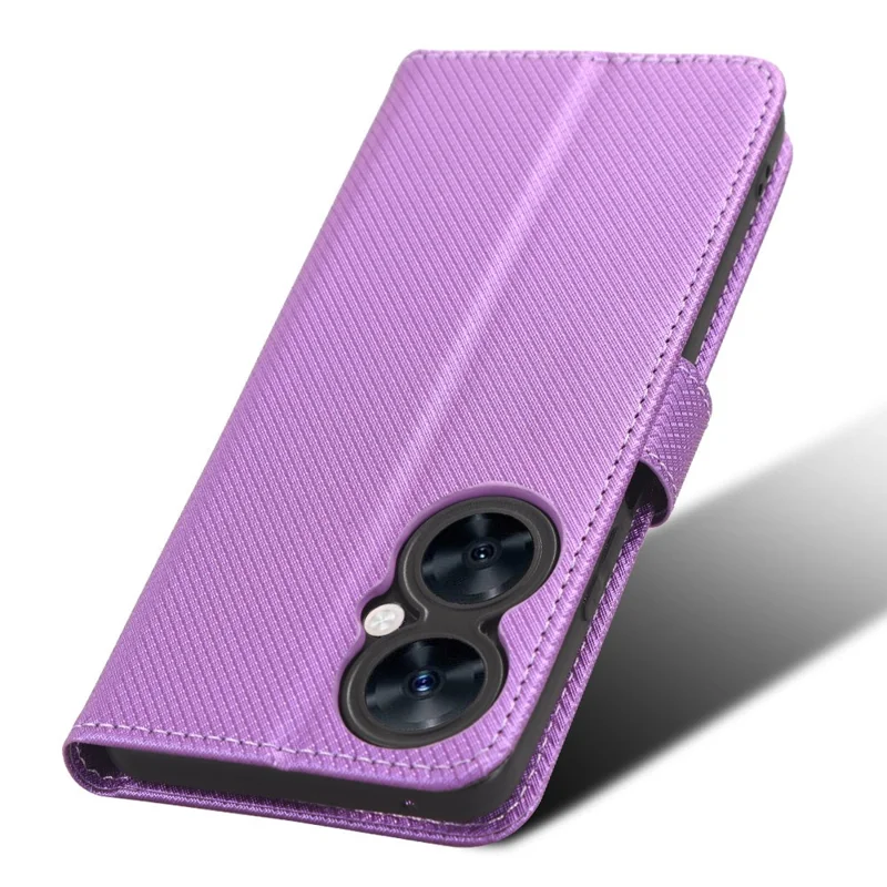 For Huawei Maimang 20 / nova 11i / Enjoy 60 Pro PU Leather Wallet Case Diamond Texture Phone Stand Cover - Purple