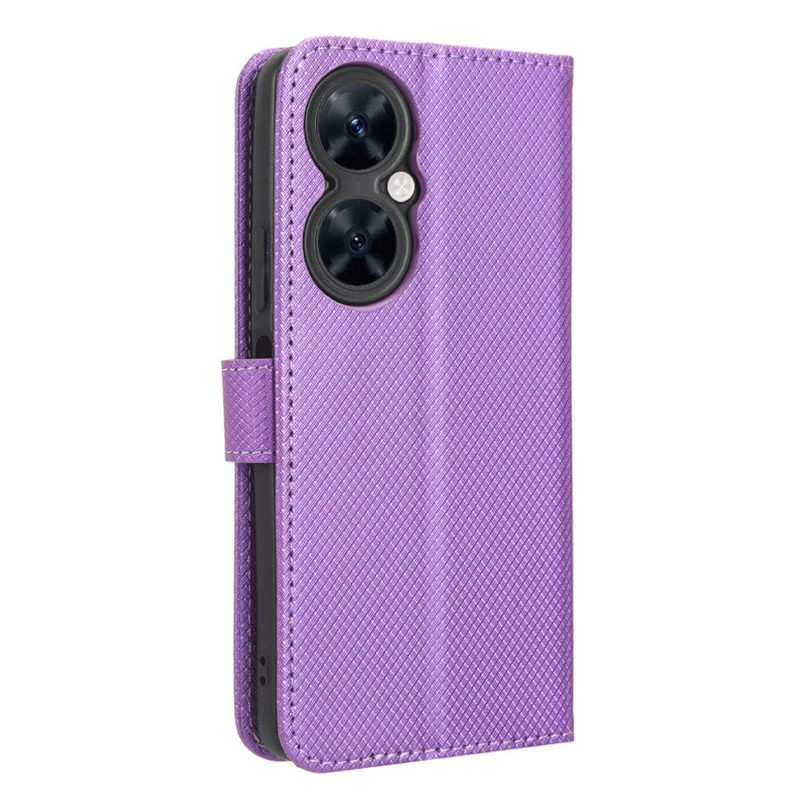 For Huawei Maimang 20 / nova 11i / Enjoy 60 Pro PU Leather Wallet Case Diamond Texture Phone Stand Cover - Purple
