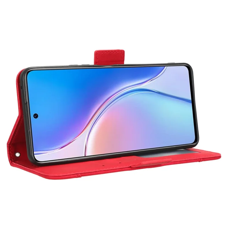 For Huawei Maimang 20 / nova 11i / Enjoy 60 Pro PU Leather Phone Case Multiple Card Slots Flip Stand Wallet Cover - Red