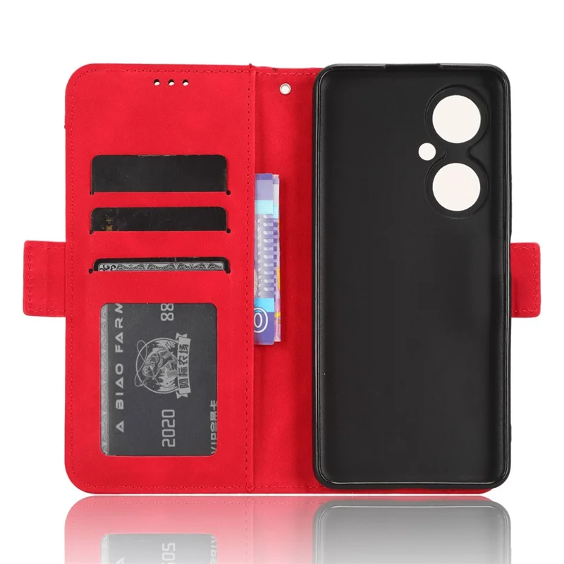 For Huawei Maimang 20 / nova 11i / Enjoy 60 Pro PU Leather Phone Case Multiple Card Slots Flip Stand Wallet Cover - Red