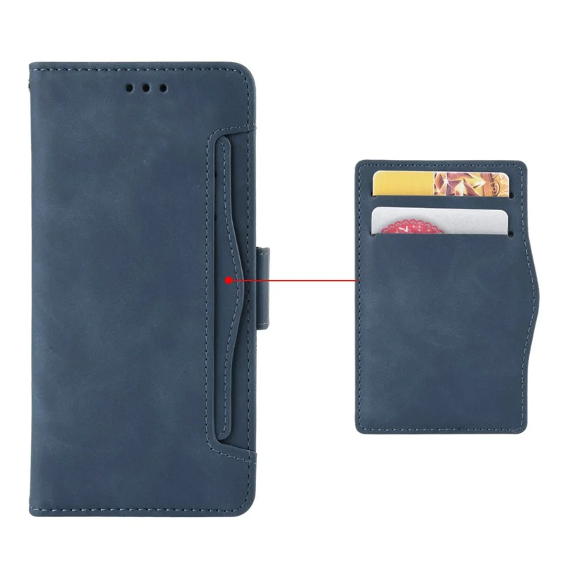 Para Huawei Maimang 20 / nova 11i / Enjoy 60 Pro Capa de Telefone de Couro PU com Vários Slots para Cartões, Suporte Flip e Carteira - Azul