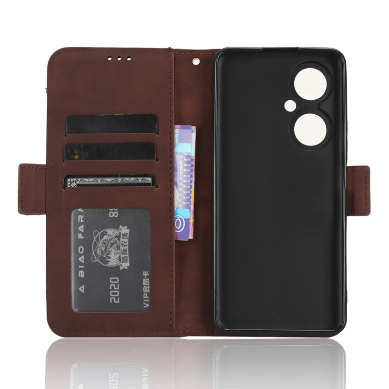 For Huawei Maimang 20 / nova 11i / Enjoy 60 Pro PU Leather Phone Case Multiple Card Slots Flip Stand Wallet Cover - Brown