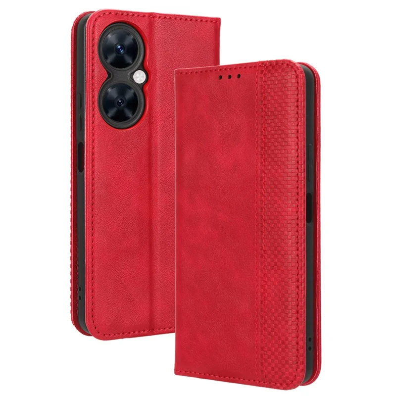 For Huawei Maimang 20 / nova 11i / Enjoy 60 Pro Magnetic Closing Leather Case Stand Wallet Phone Cover - Red