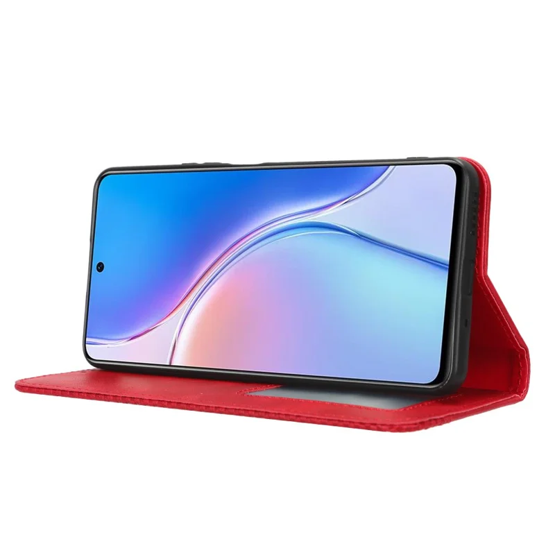 For Huawei Maimang 20 / nova 11i / Enjoy 60 Pro Magnetic Closing Leather Case Stand Wallet Phone Cover - Red