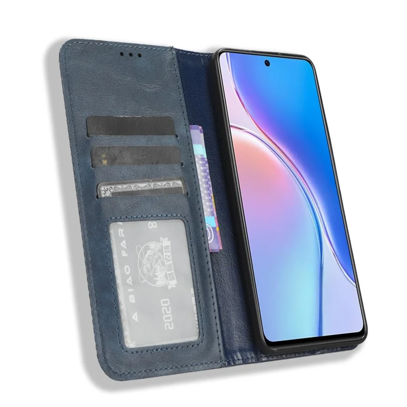 Для Huawei Maimang 20 / nova 11i / Enjoy 60 Pro Магнитный чехол из кожи Stand Wallet Phone Cover - Синий