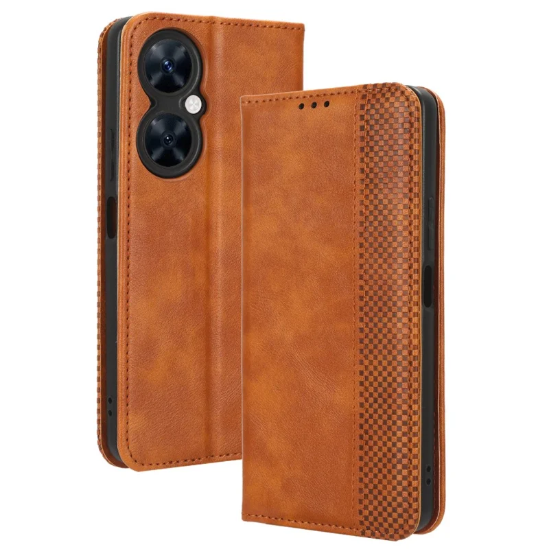 For Huawei Maimang 20 / nova 11i / Enjoy 60 Pro Magnetic Closing Leather Case Stand Wallet Phone Cover - Brown