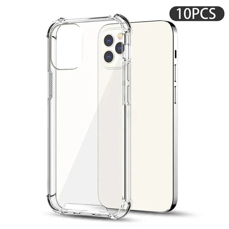 10PCS Slim-Fit 1.5mm Phone Case for iPhone 13 Pro , Drop Protection Clear Acrylic+TPU Shell Phone Cover