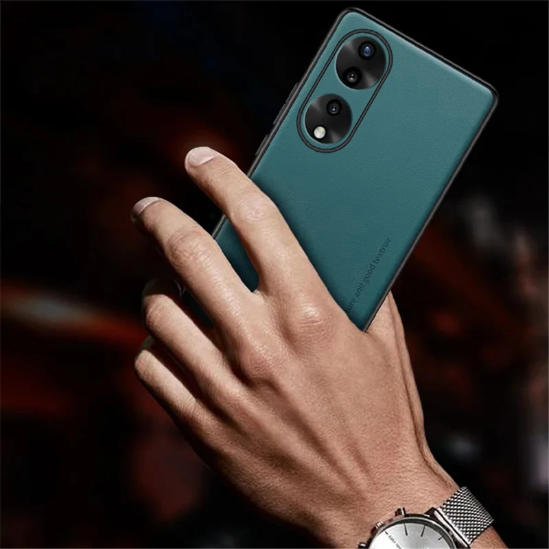 Для защитного чехла с антискрабом Honor 90 из ПУ-кожи с покрытием из ПК+ТПУ с металлической отделкой - зеленый